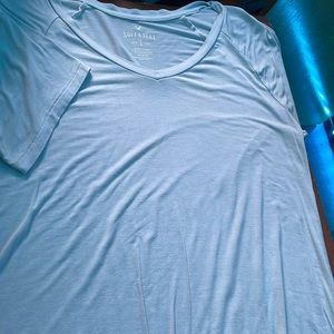 very light blue stretchy and very comfortable tee shirt